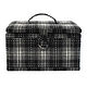 Mono Tartan Medium Sewing Basket