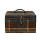 Coloured Tartan Fabric Medium Sewing Basket