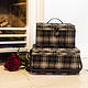 Mono Tartan Twin Lidded Sewing Basket