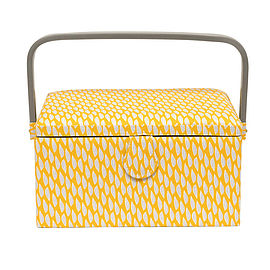 Yellow Leaf Medium Sewing Basket