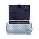 Blue Geo Fern Medium Sewing Basket