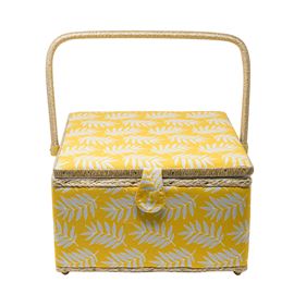 ExLarge Large Yellow Fern Sewing Basket